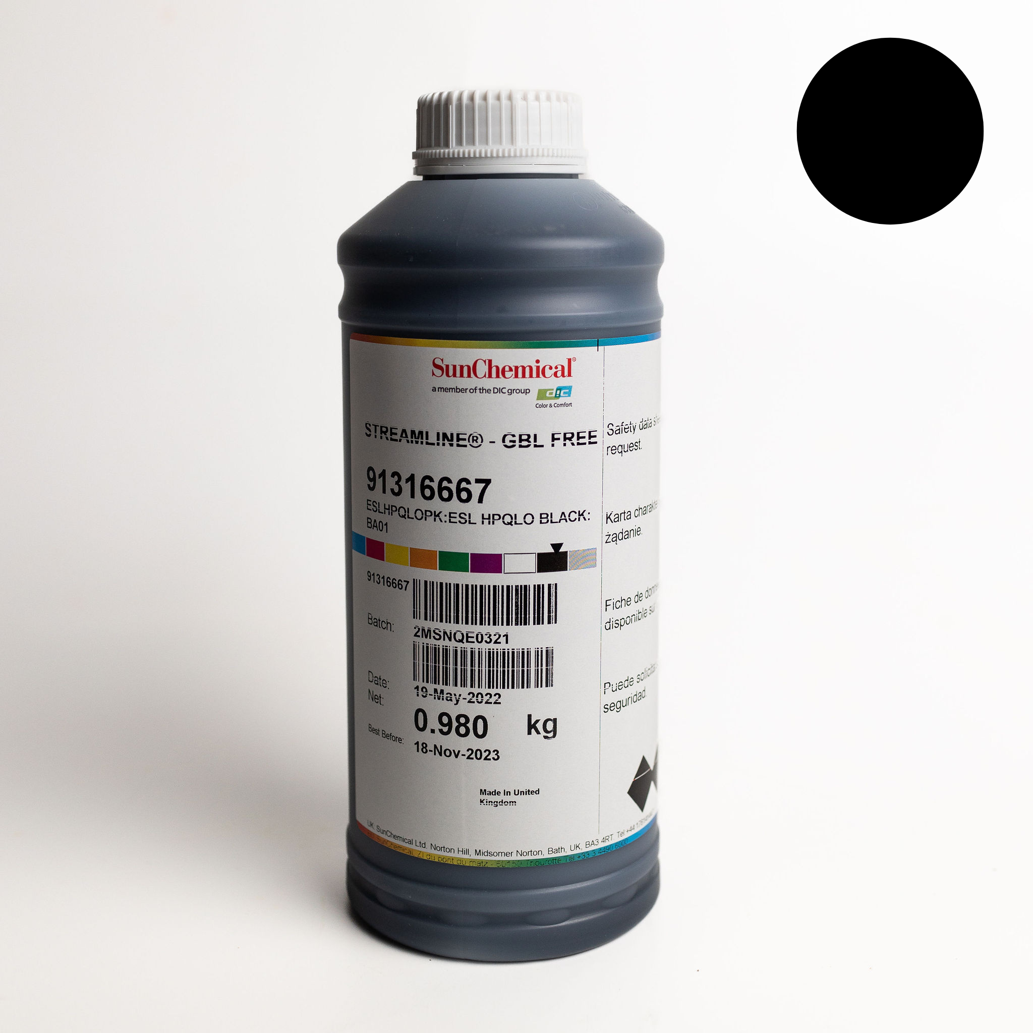 The Digital Ink Company / Streamline ESL HPQ LO Black 1L Refill