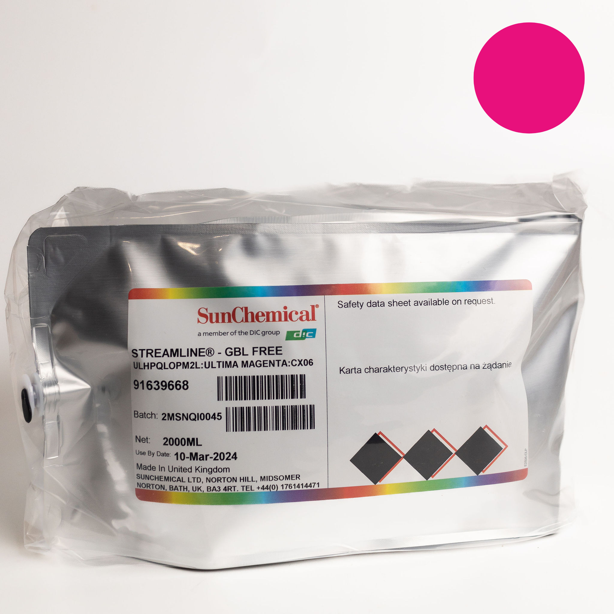 Stream Line Ink The Digital Ink Company / Streamline Ultima HPQ LO DG - Magenta 2L Pouch